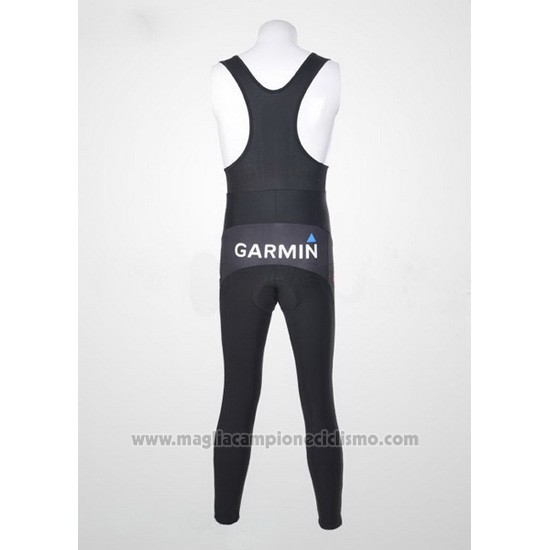 2011 Abbigliamento Ciclismo Garmin Cervelo Bianco e Nero Manica Lunga e Salopette